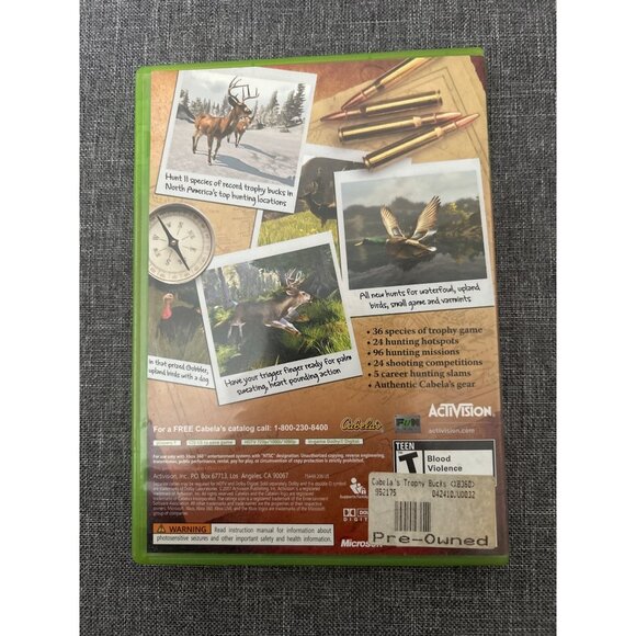Cabelas Trophy Bucks Xbox 360 2007 Hunting Adventure Pre-Owned - Picture 2 of 2